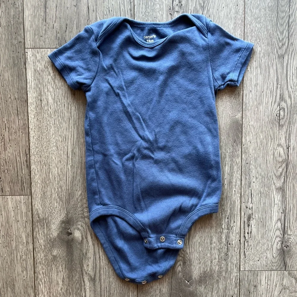 Carter’s Solid Blue Short Sleeve Onesie 24 Months